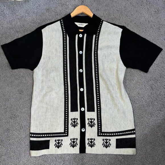 Vintage 60's DA VINCI CALIFORNIA Knit Button Down Disco Rockabilly Style Shirt M - Picture 6 of 11